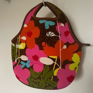 Built Neoprene Lunch Bag Brown and Orange Floral